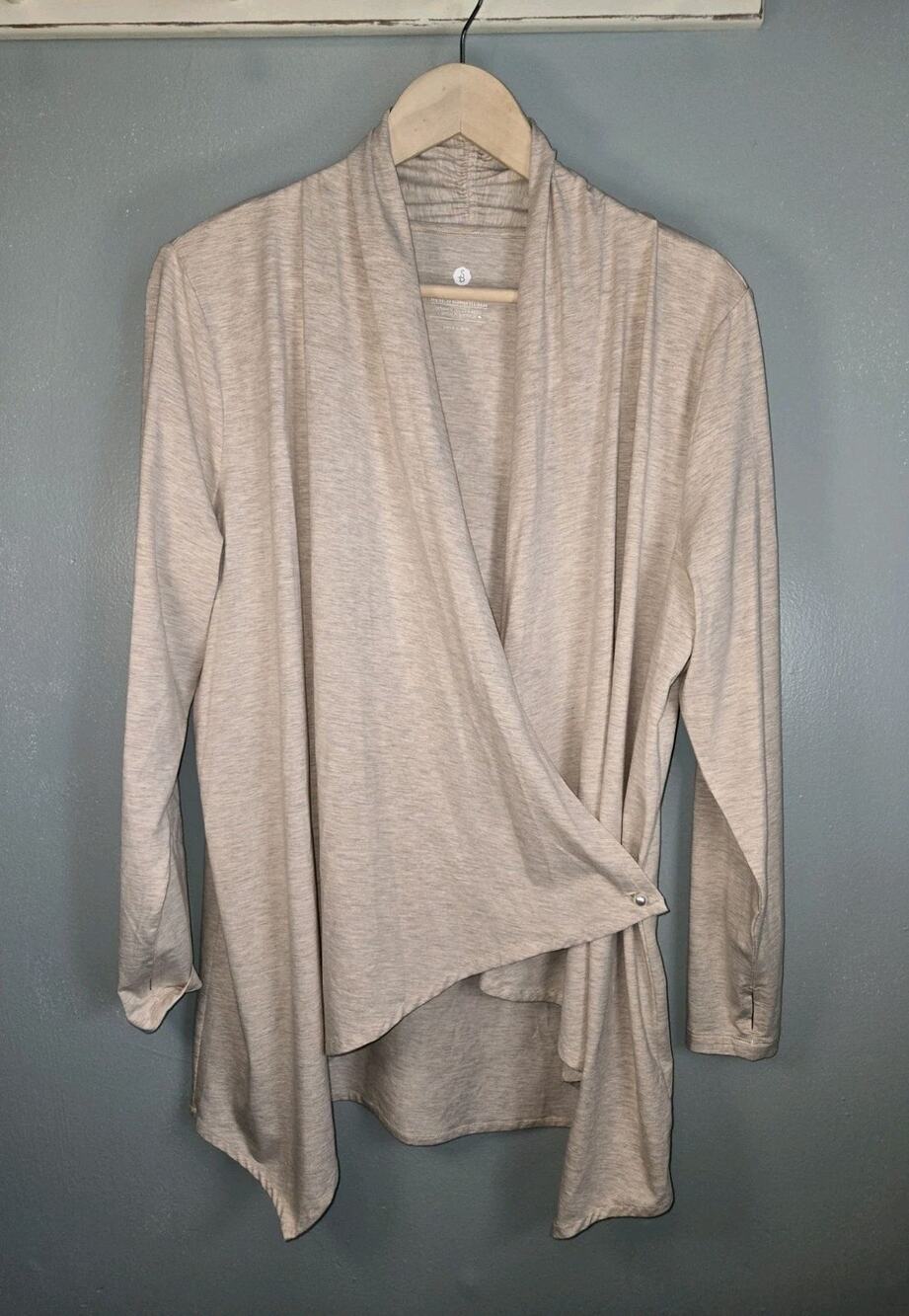 SOLBARI Luxe UPF 50+ Sun Wrap Open Cardigan Bamboo L/XL NWT Beige